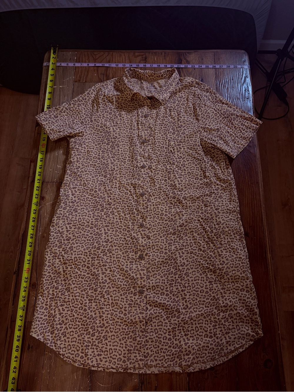 Roark perforated bless up leopard beach dress large like new